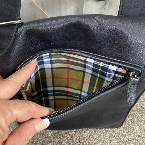 Carlo D' Santi Leather Front Flap Organizer Bag Tote Shoulder Newsboy RARE - Picture 13 of 15